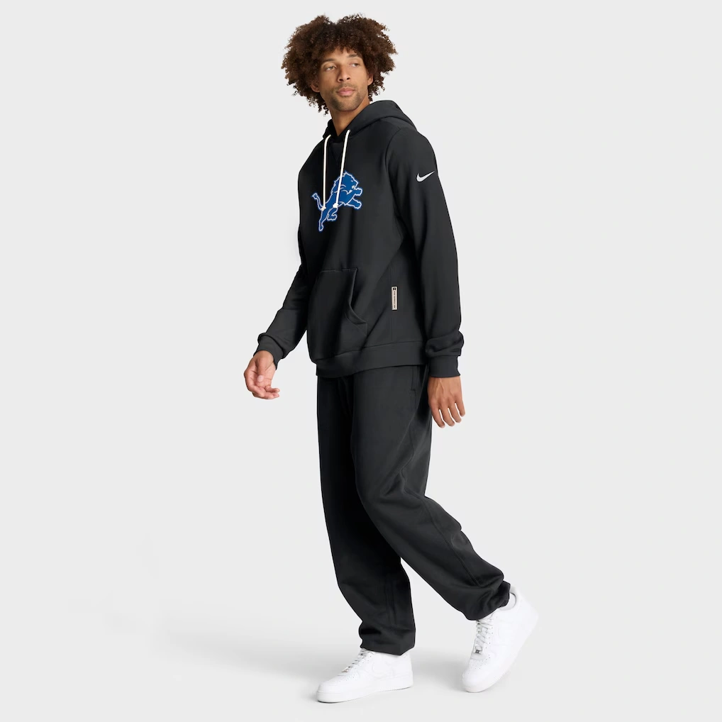 Men's Detroit Lions Nike Black Sideline Standard Issue Alt 2 Dri-FIT Hoodie