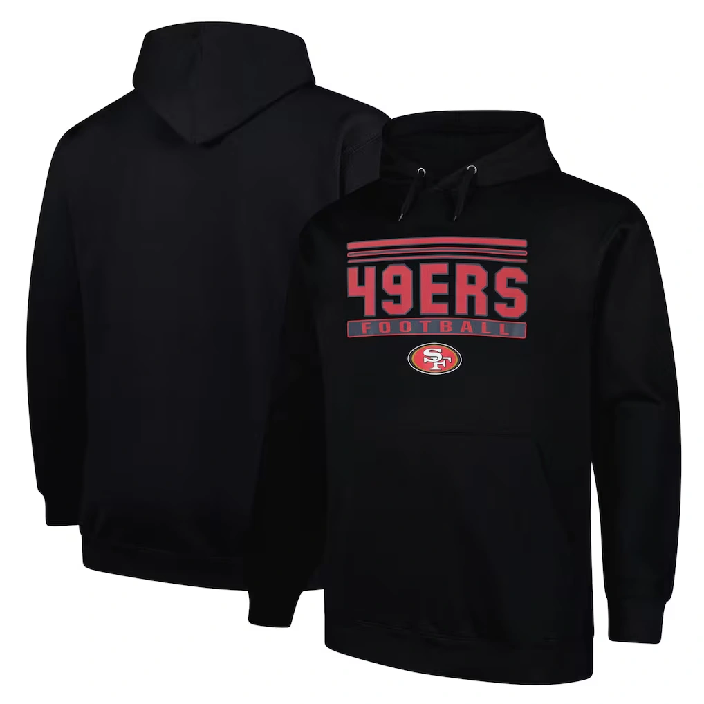 Men's San Francisco 49ers Fanatics Black Big & Tall Pop Pullover Hoodie