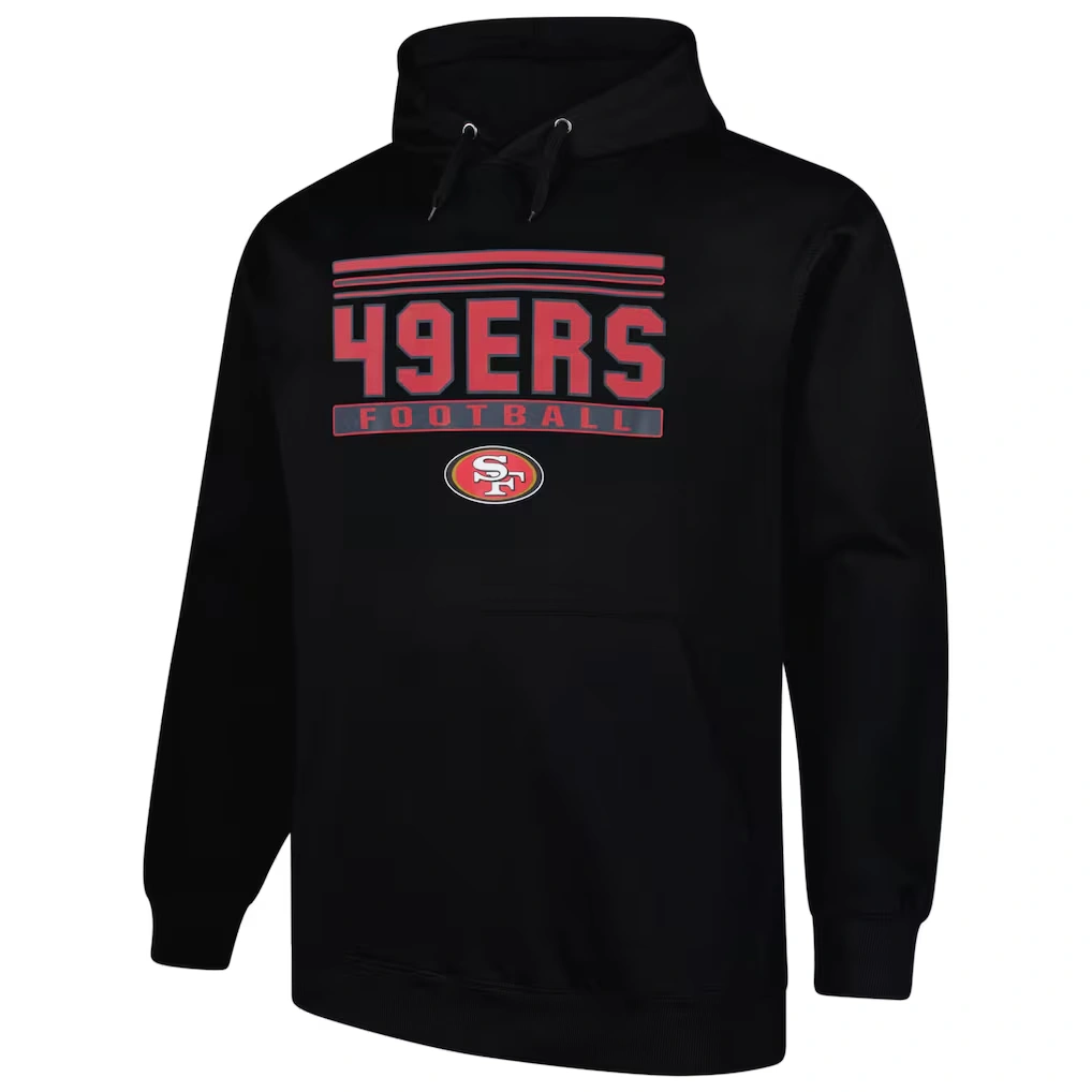 Men's San Francisco 49ers Fanatics Black Big & Tall Pop Pullover Hoodie