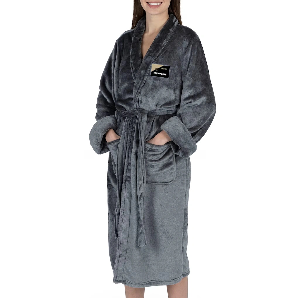 Women's New Orleans Saints The Northwest Group Gray Snipe Personalized Robe
