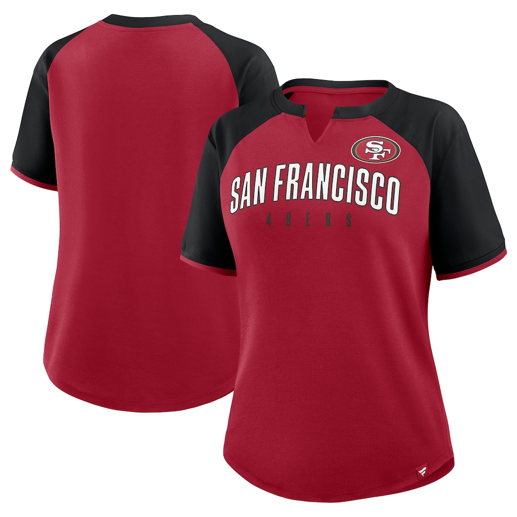 Women's San Francisco 49ers Fanatics Scarlet/Black Height Advantage T-Shirt