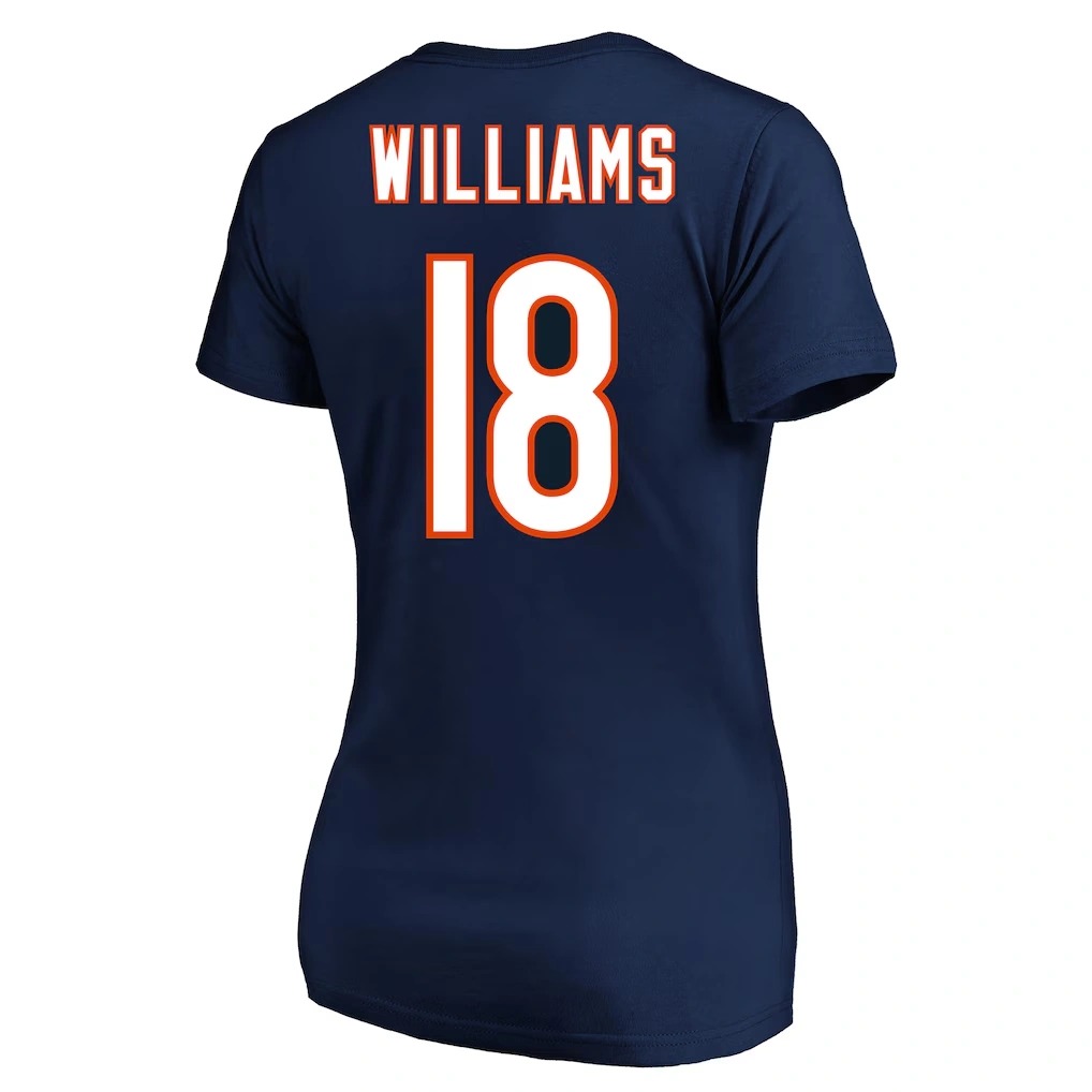 Women's Chicago Bears Caleb Williams Navy Plus Size Fair Catch Name & Number Scoop Neck T-Shirt