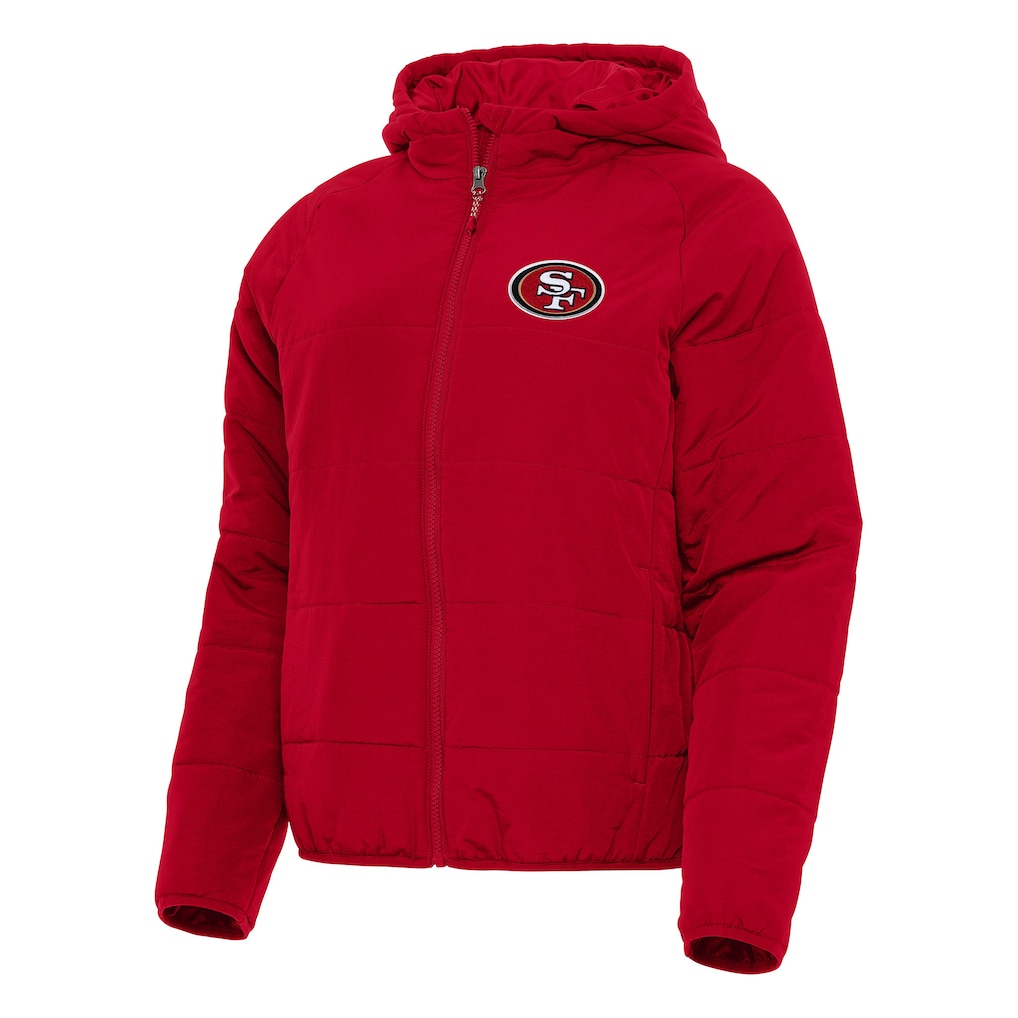 Women's San Francisco 49ers Antigua Scarlet Universe Full-Zip Hoodie Jacket