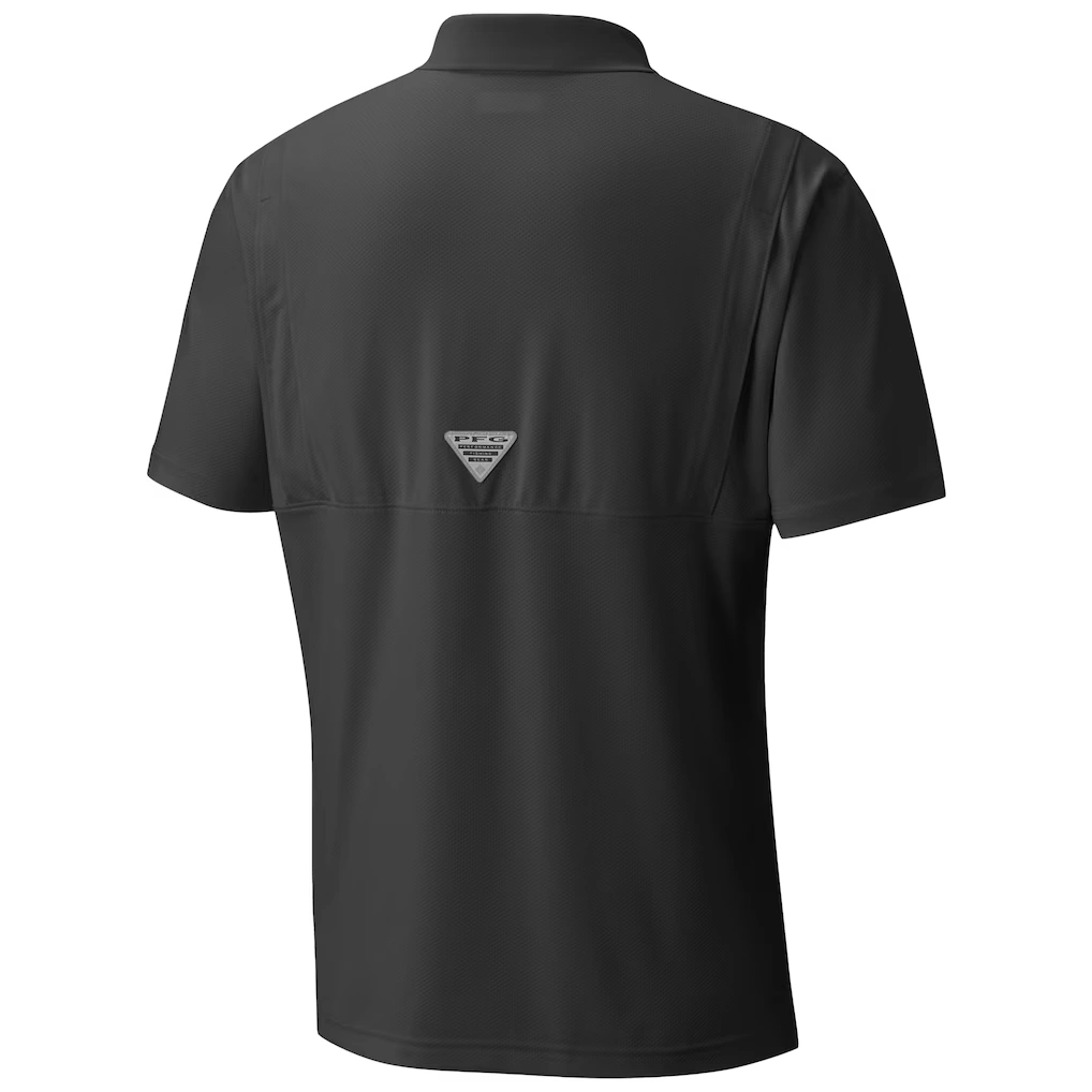 Men's Carolina Panthers Columbia Black Low Drag Offshore Polo