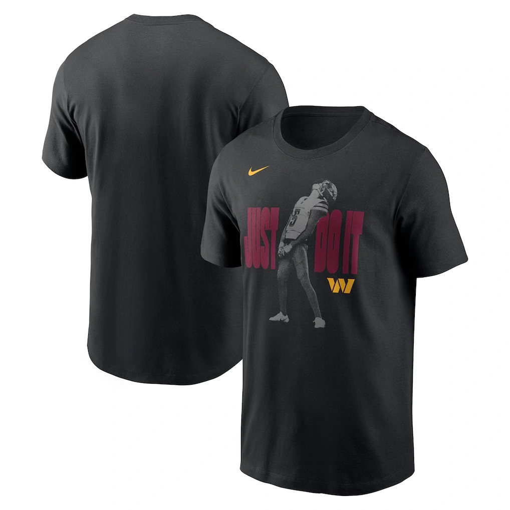 Men's Washington Commanders Jayden Daniels Nike Black Just Do It T-Shirt