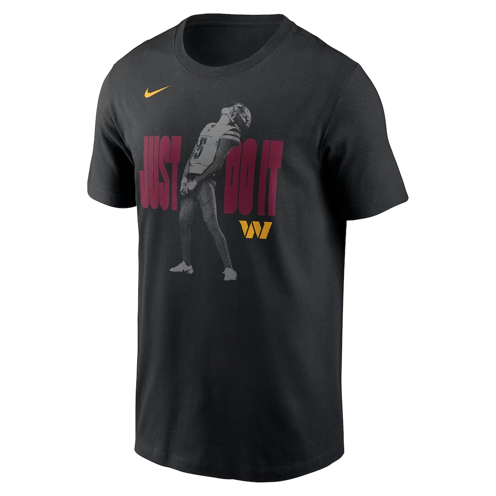 Men's Washington Commanders Jayden Daniels Nike Black Just Do It T-Shirt