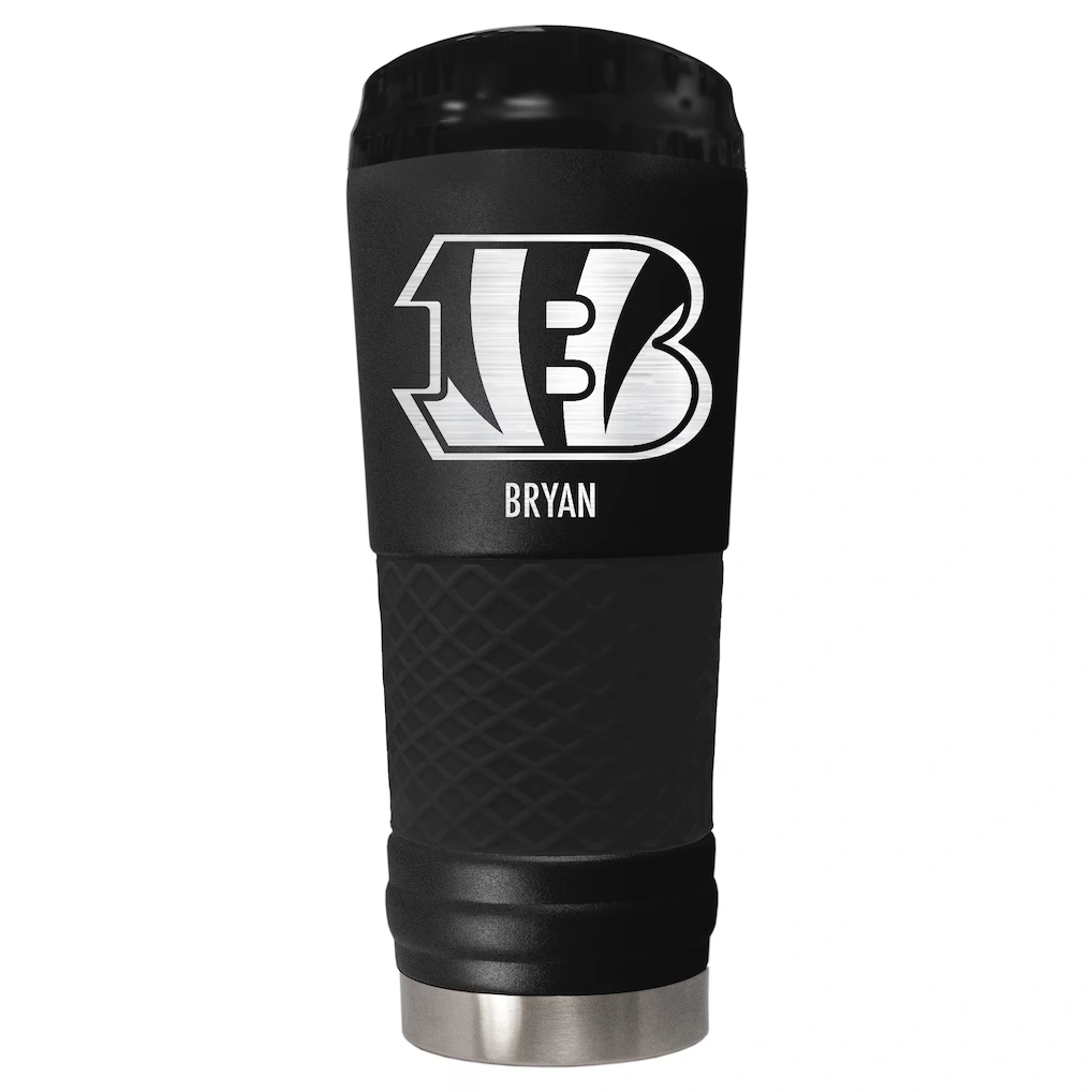 Cincinnati Bengals Black 24oz. Personalized Stealth Draft Tumbler