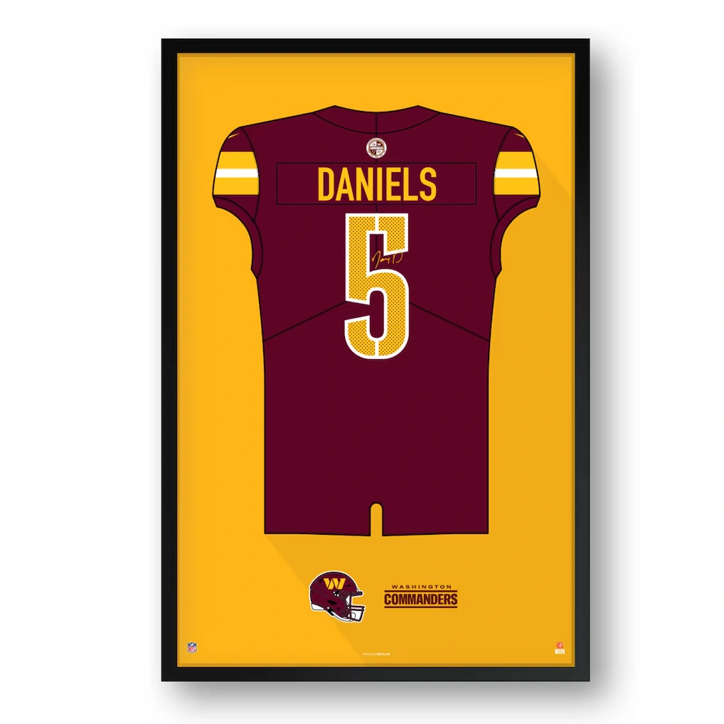 Washington Commanders Jayden Daniels Framed 14" x 20" Jersey Art Print