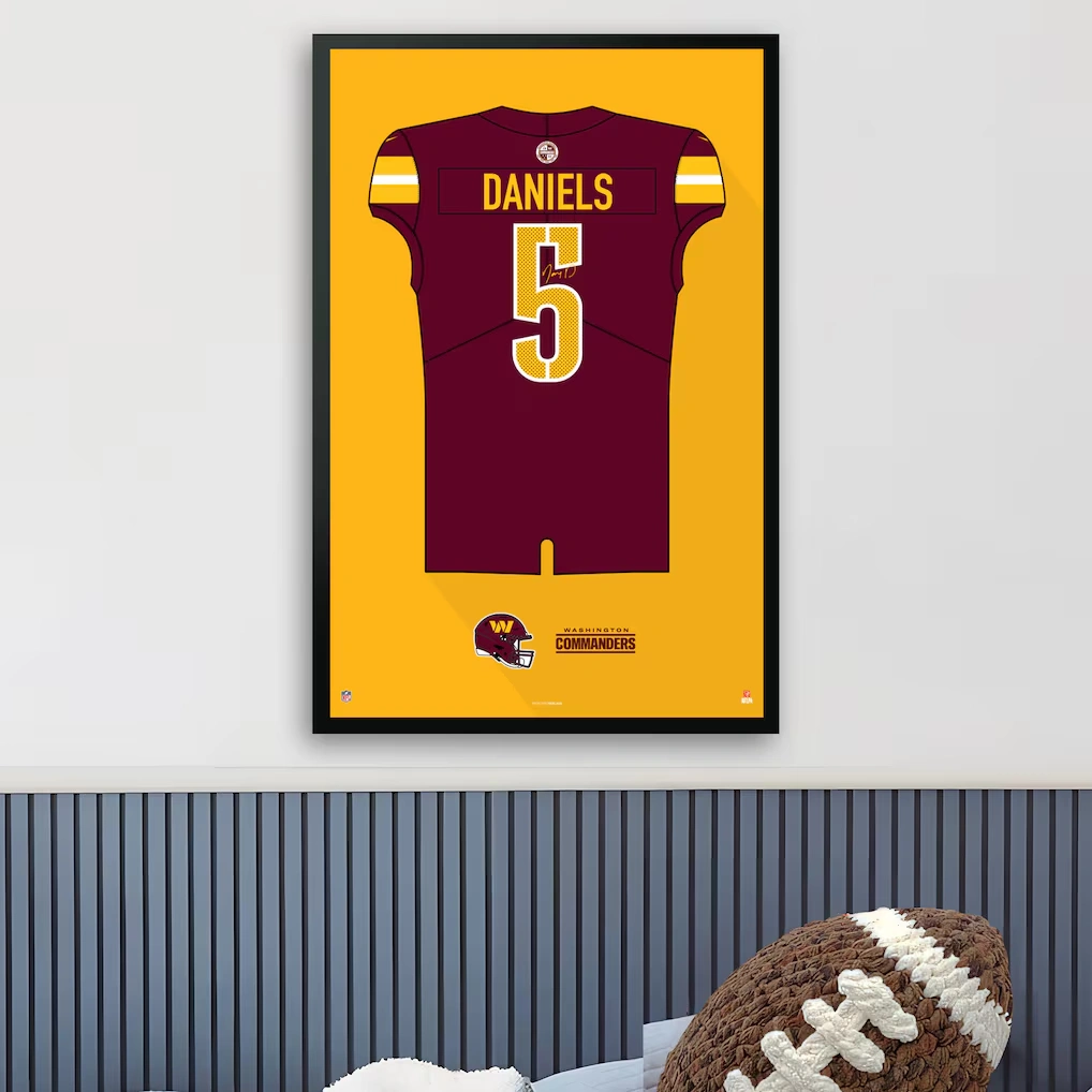 Washington Commanders Jayden Daniels Framed 14" x 20" Jersey Art Print