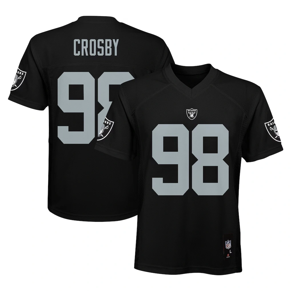Youth Las Vegas Raiders Maxx Crosby Black Replica Player Jersey