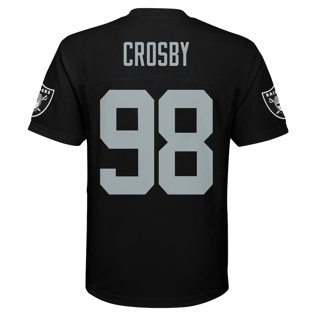 Youth Las Vegas Raiders Maxx Crosby Black Replica Player Jersey