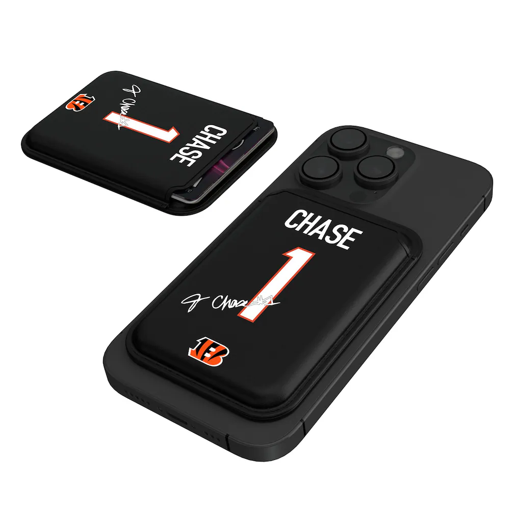 Cincinnati Bengals Ja'Marr Chase Keyscaper Black Magnetic Credit Card Wallet