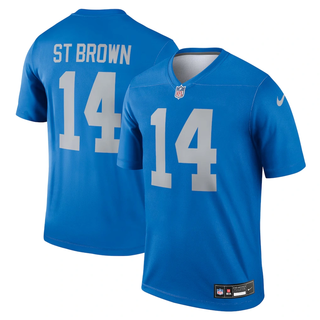 Men's Detroit Lions Amon-Ra St. Brown Nike Blue Legend Player Performance Top