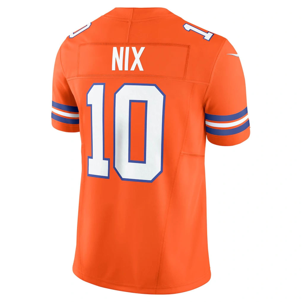 Men's Denver Broncos Bo Nix Nike Orange Vapor F.U.S.E. Limited Jersey