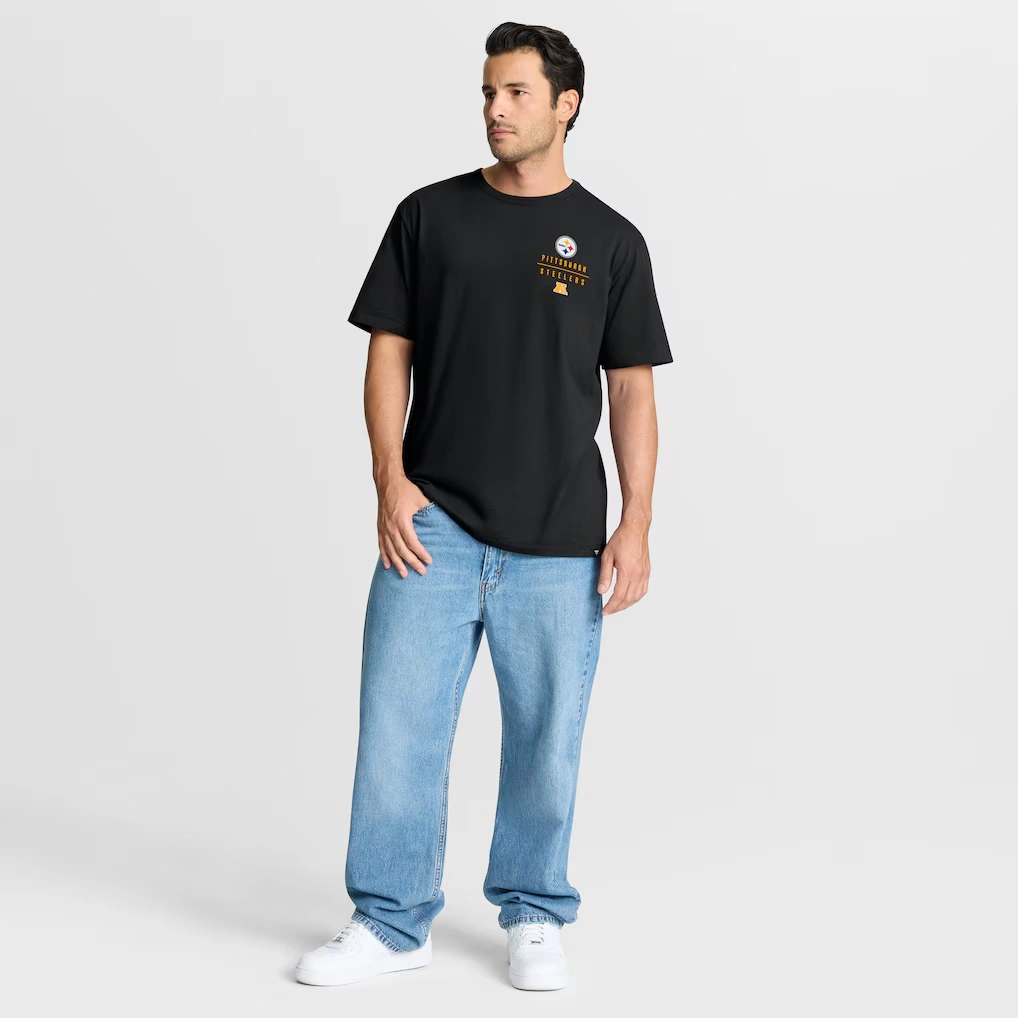 Men's Pittsburgh Steelers Fanatics Black Passing Pocket Legacy T-Shirt