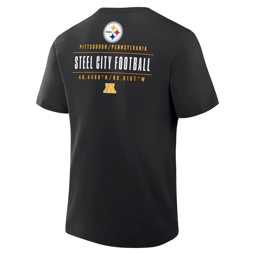 Men's Pittsburgh Steelers Fanatics Black Passing Pocket Legacy T-Shirt