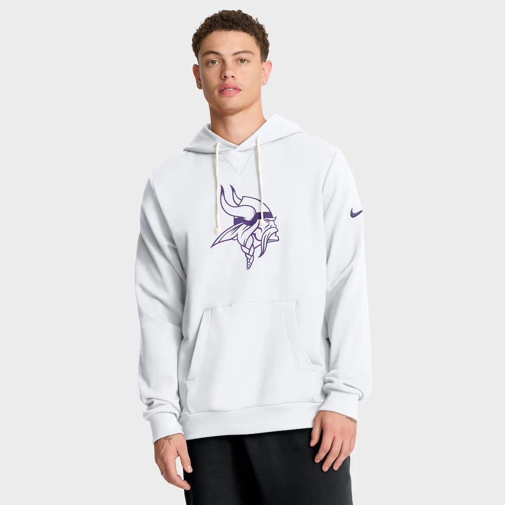 Men's Minnesota Vikings Nike White Sideline Standard Issue Alt 2 Dri-FIT Hoodie