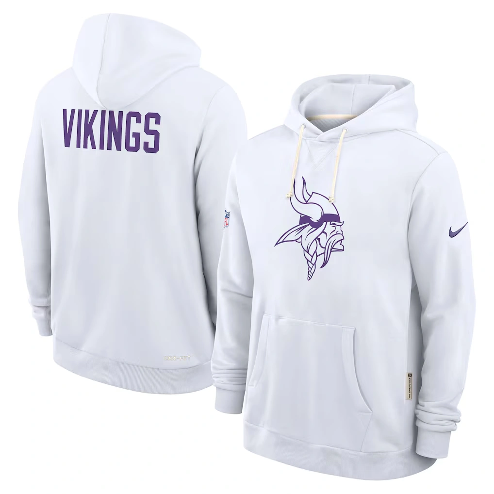 Men's Minnesota Vikings Nike White Sideline Standard Issue Alt 2 Dri-FIT Hoodie 4 Men's Minnesota Vikings Nike White Sideline Standard Issue Alt 2 Dri-FIT Hoodie
