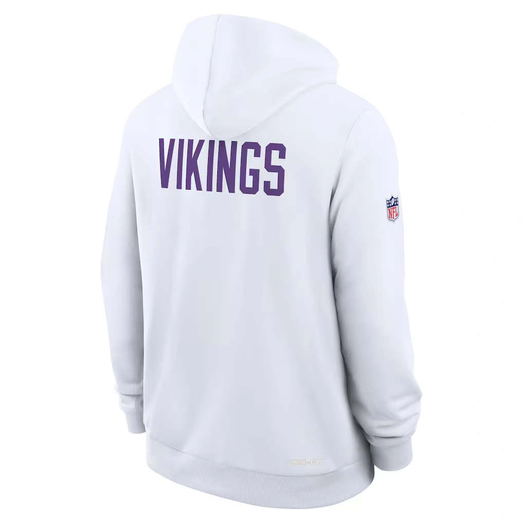 Men's Minnesota Vikings Nike White Sideline Standard Issue Alt 2 Dri-FIT Hoodie 6 Men's Minnesota Vikings Nike White Sideline Standard Issue Alt 2 Dri-FIT Hoodie