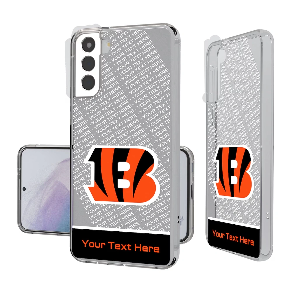 Cincinnati Bengals Personalized Endzone Plus Design Galaxy Clear Phone Case