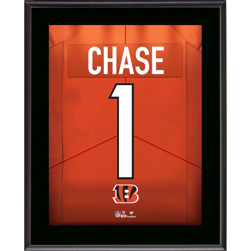 Ja'Marr Chase Cincinnati Bengals Fanatics Authentic 10.5" x 13" Jersey Number Sublimated Player Plaque