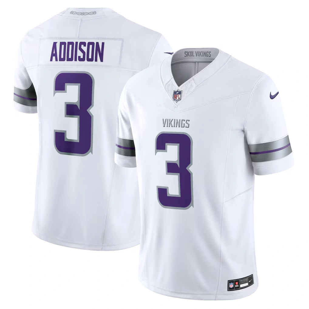 Men's Minnesota Vikings Jordan Addison Nike White Alternate Vapor F.U.S.E. Limited Jersey