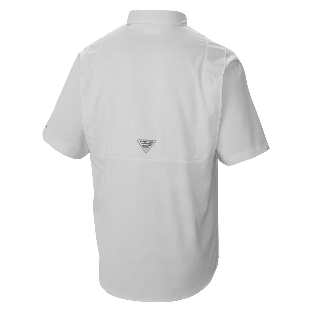 Men's Carolina Panthers Columbia White Tamiami Omni-Shade Button-Down Shirt