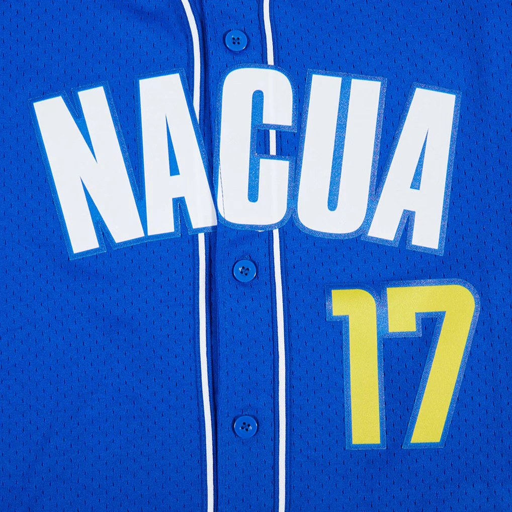 Men's Los Angeles Rams Puka Nacua Pro Standard Royal Mesh Button-Up Baseball Jersey