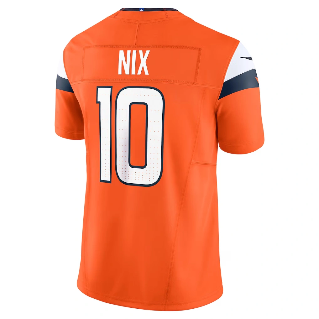 Men's Denver Broncos Bo Nix Nike Orange Vapor F.U.S.E. Limited Jersey
