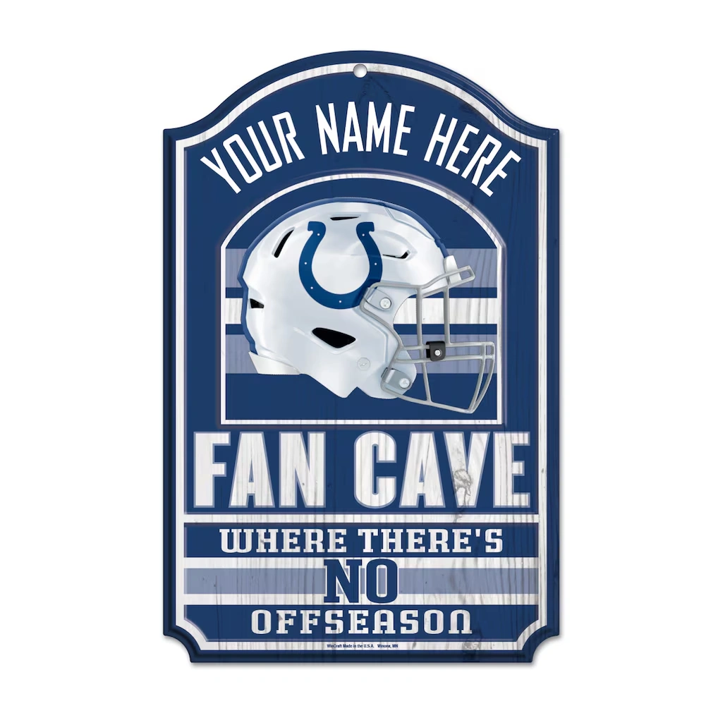 Indianapolis Colts WinCraft Personalized 11'' x 17'' Fan Cave Wood Sign
