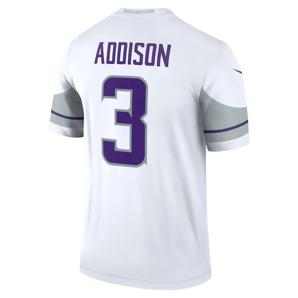 Men's Minnesota Vikings Jordan Addison Nike White Legend Player Performance Top