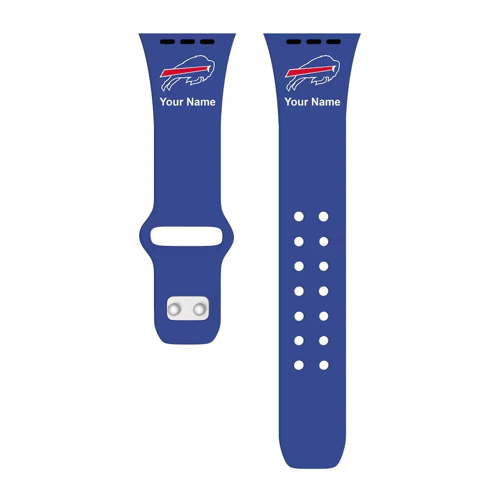Buffalo Bills 38/40/41mm Personalized Silicone Apple Watch Band
