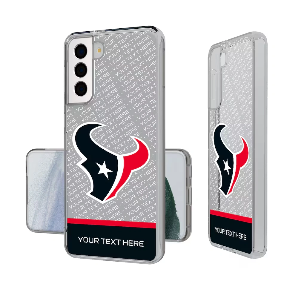 Houston Texans Personalized Endzone Plus Design Galaxy Clear Phone Case