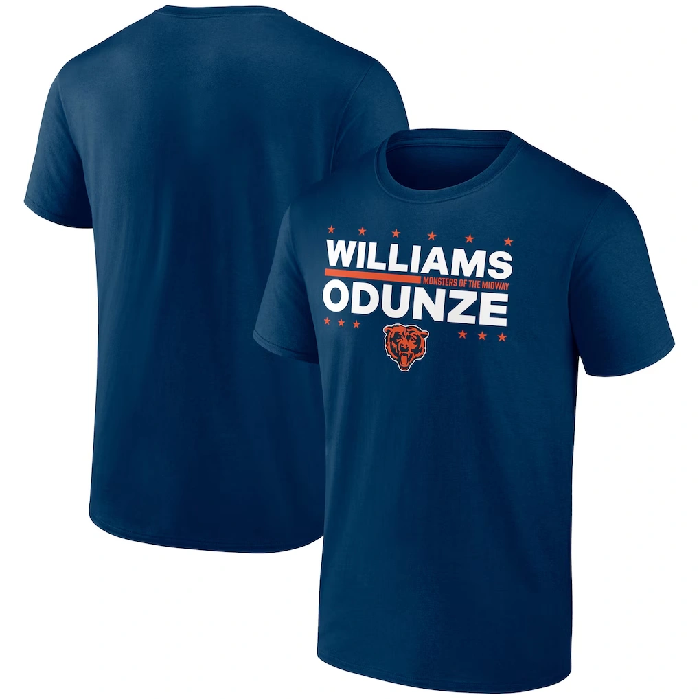 Men's Chicago Bears Caleb Williams & Rome Odunze Navy Election Players T-Shirt
