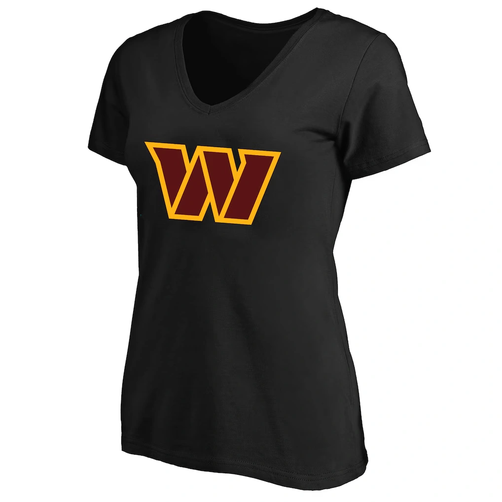 Women's Washington Commanders Jayden Daniels Black Plus Size Fair Catch Name & Number Scoop Neck T-Shirt