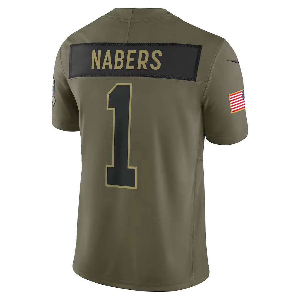 Men's New York Giants Malik Nabers Nike Olive 2025 Salute to Service Limited Jersey