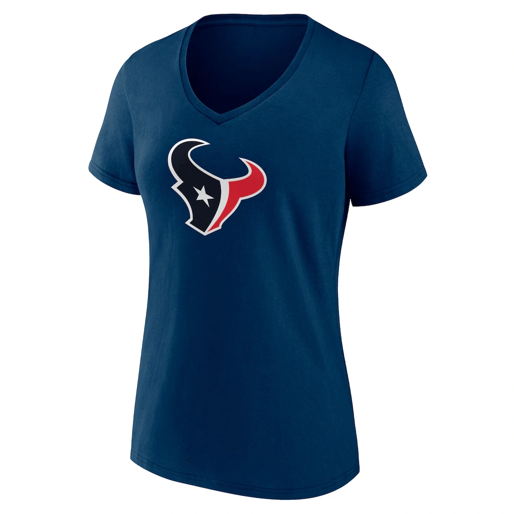 Women's Houston Texans Navy Team Authentic Custom V-Neck T-Shirt