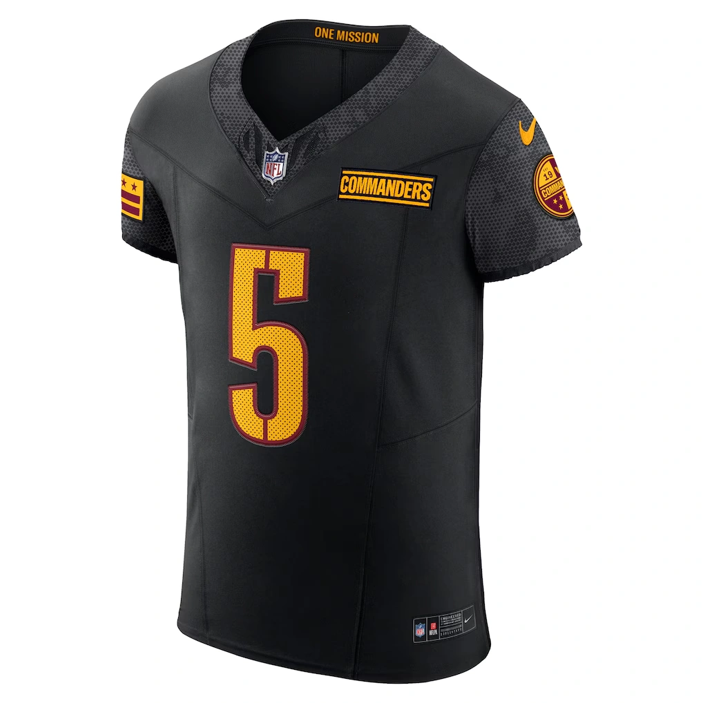 Men's Washington Commanders Jayden Daniels Nike Black Alternate Vapor F.U.S.E. Elite Jersey