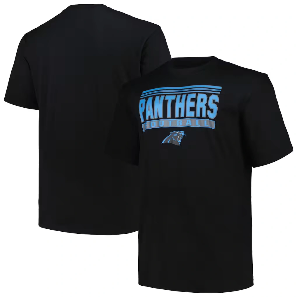 Men's Carolina Panthers Fanatics Black Big & Tall Pop T-Shirt