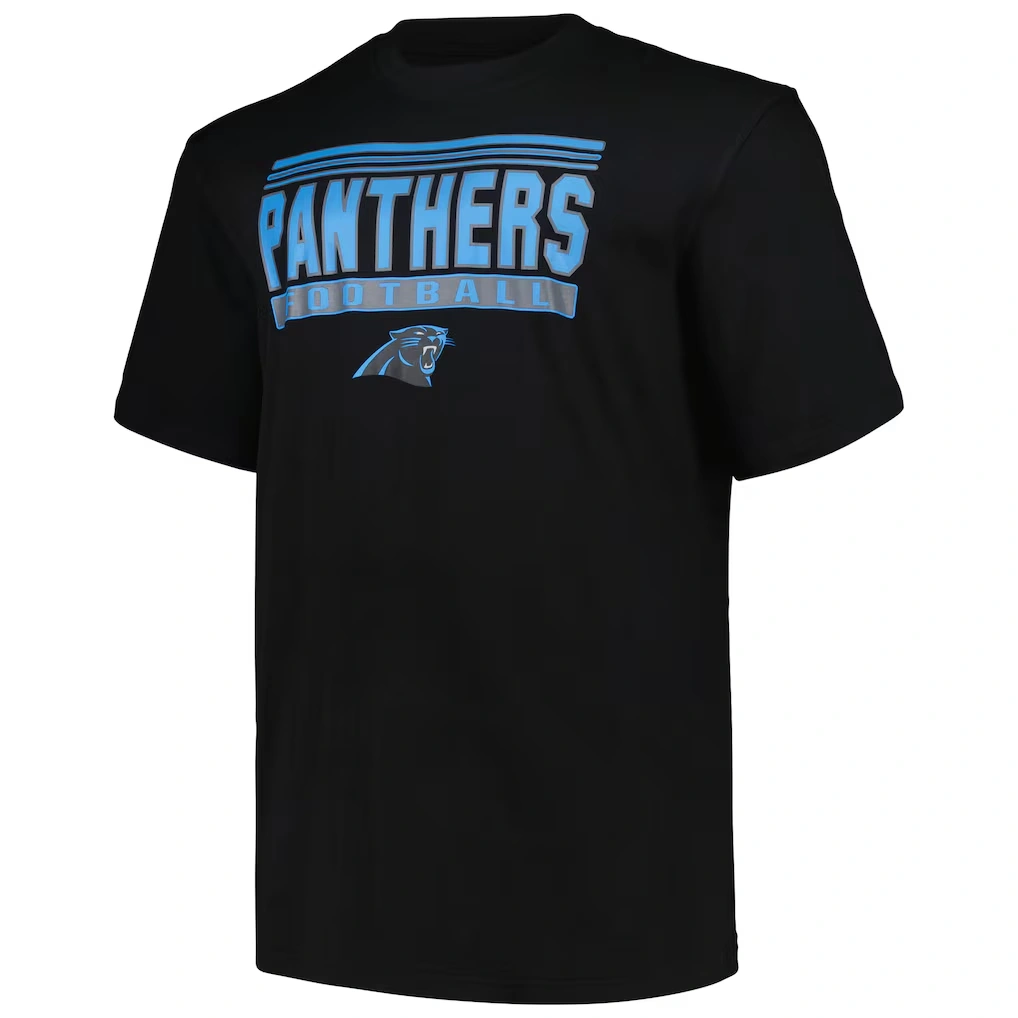 Men's Carolina Panthers Fanatics Black Big & Tall Pop T-Shirt