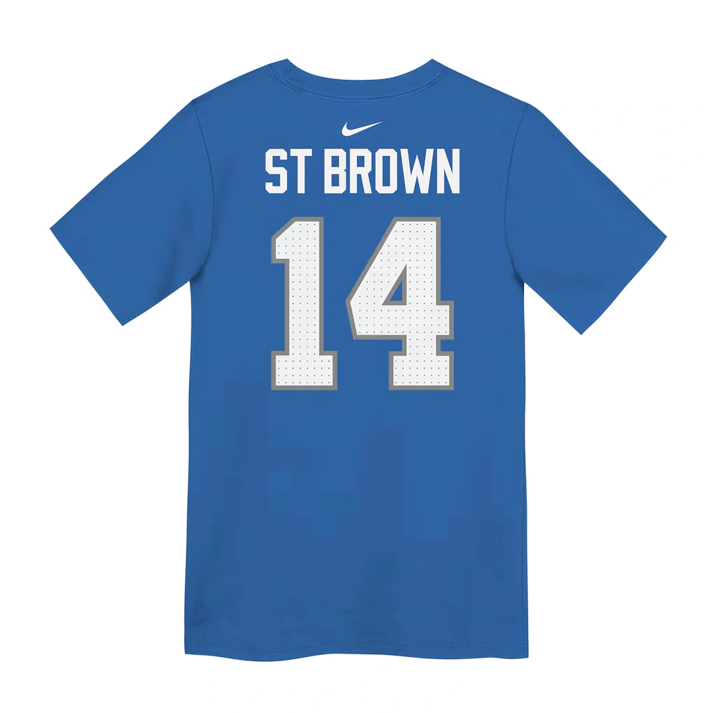 Preschool Detroit Lions Amon-Ra St. Brown Nike Blue Player Name & Number T-Shirt