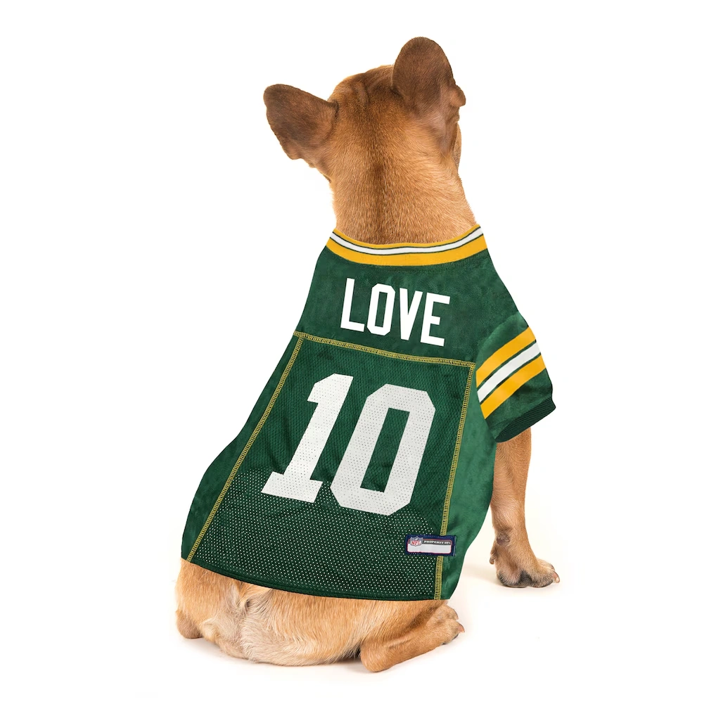 Green Bay Packers Jordan Love Green Player Pet Jersey
