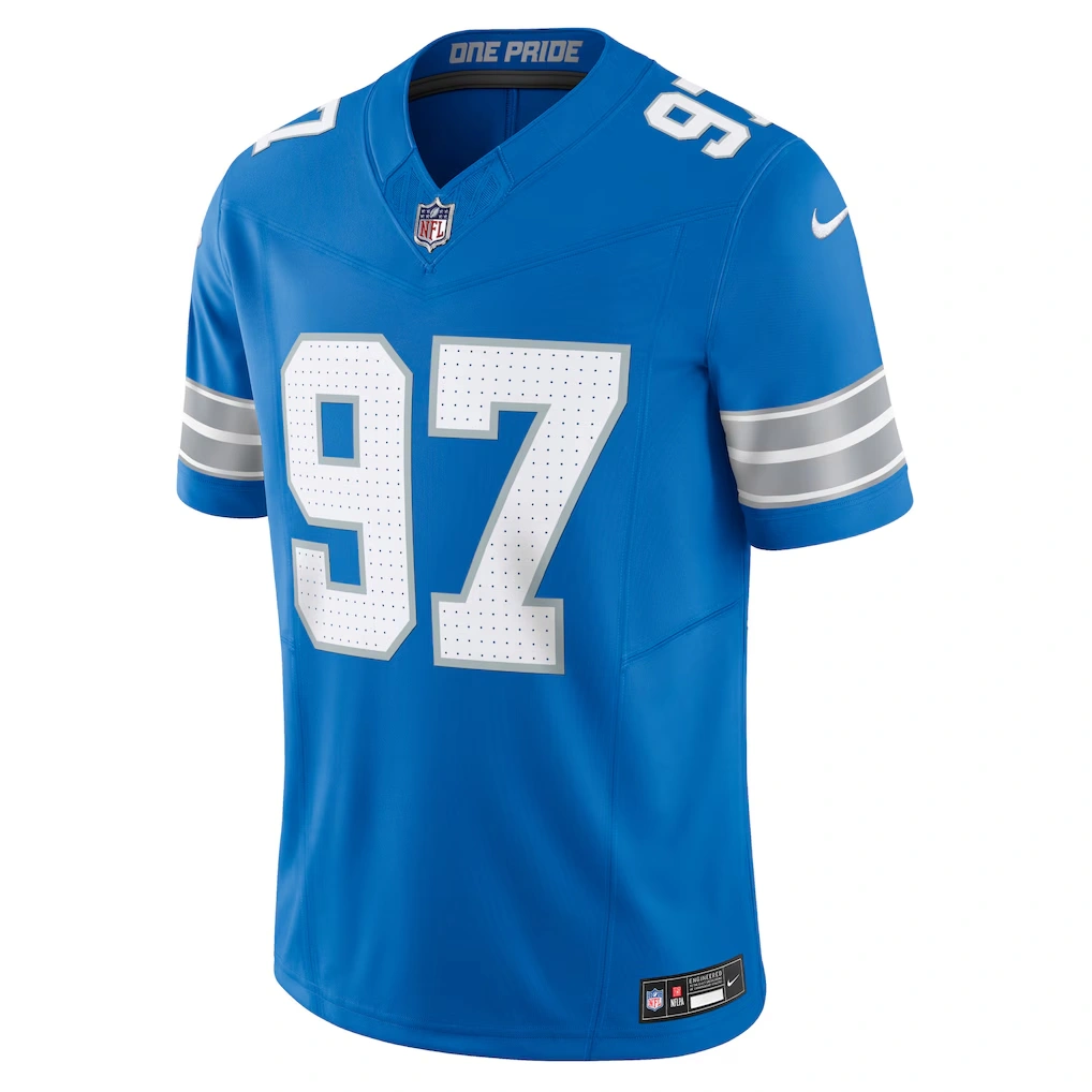 Men's Detroit Lions Aidan Hutchinson Nike Blue Team Vapor F.U.S.E. Limited Jersey