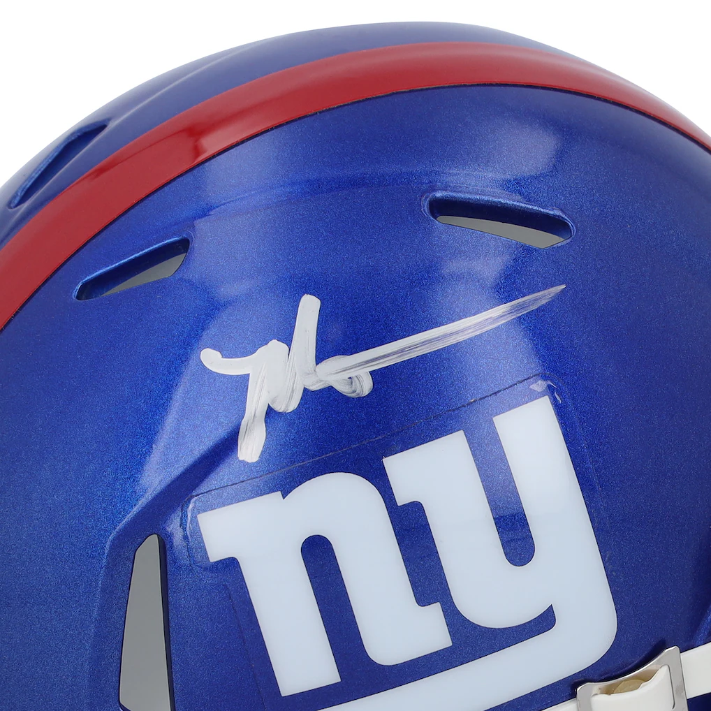 Malik Nabers New York Giants Autographed Fanatics Authentic Riddell Speed Mini Helmet