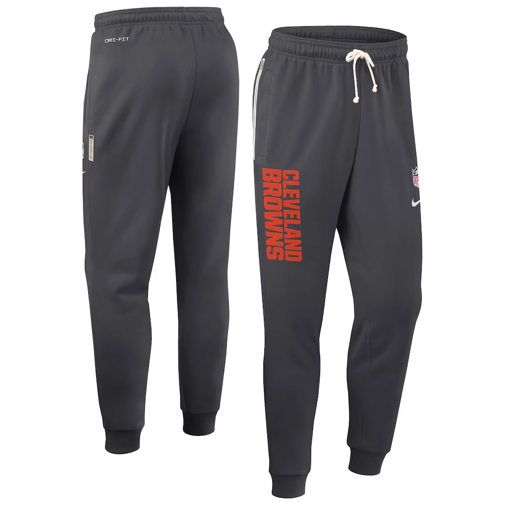 Men's Cleveland Browns Nike Anthracite Sideline Standard Issue Ground Game Dri-FIT Taper Pants