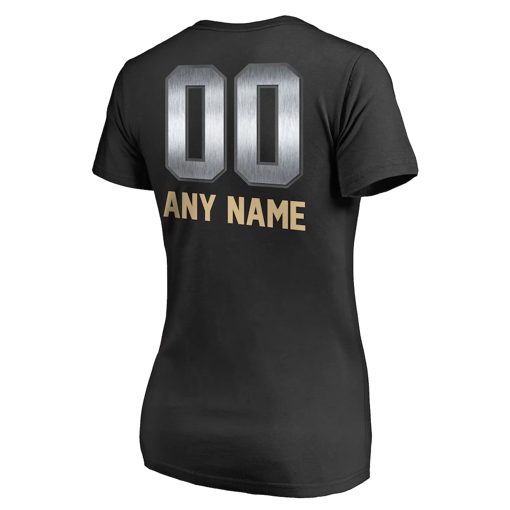Women's New Orleans Saints Black Personalized Midnight Mascot T-Shirt