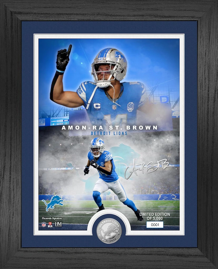 Detroit Lions Amon-Ra St. Brown Highland Mint 13" x 16" Legends Silver Coin Photo Mint