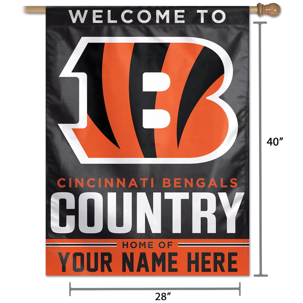 Cincinnati Bengals WinCraft Personalized 27'' x 37'' Single-Sided Vertical Banner