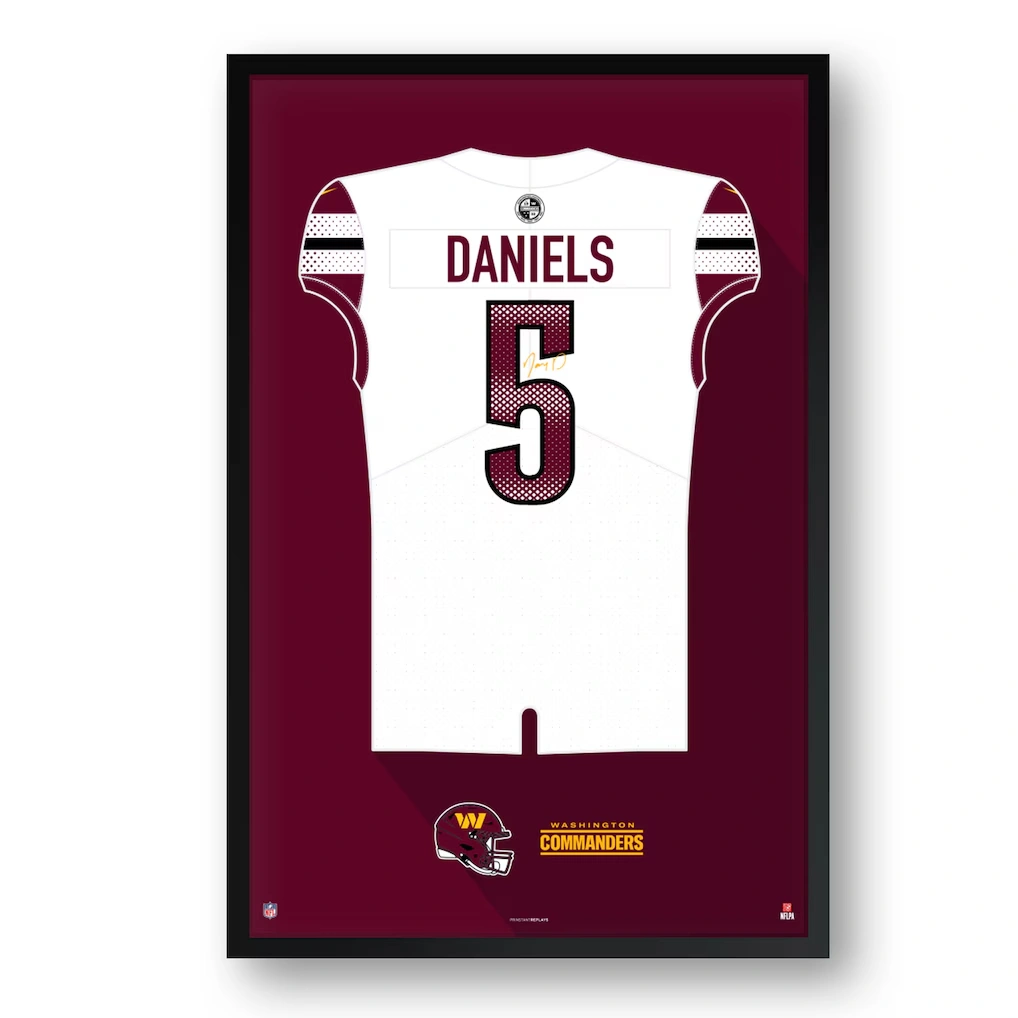 Washington Commanders Jayden Daniels Framed 27" x 39" Jersey Art Print