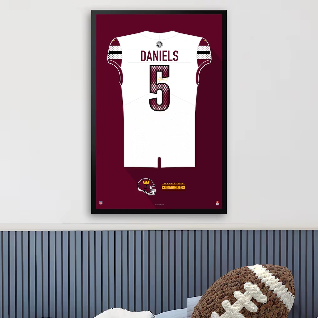 Washington Commanders Jayden Daniels Framed 27" x 39" Jersey Art Print